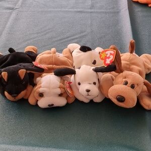 four ty beanie dogs
